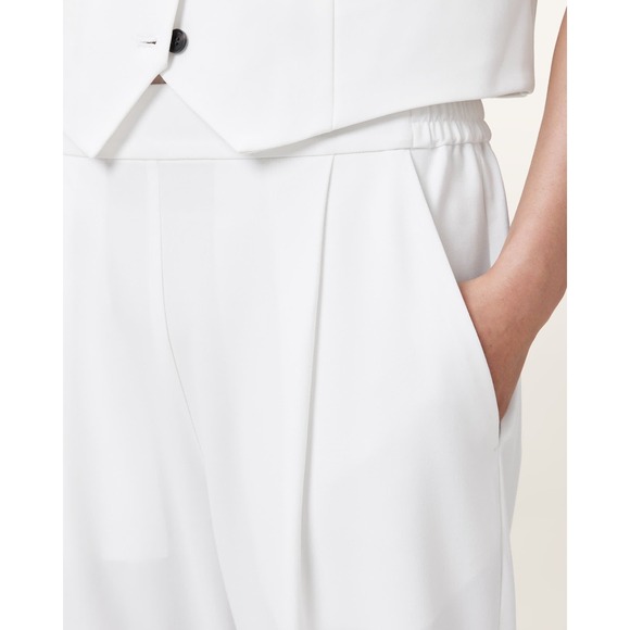 All Saints Aleida Lightweight White Pleated Trousers Tri Pants Size 0 $169 - Picture 3 of 13